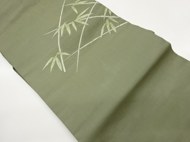 竹笹模様織出し夏用名古屋帯